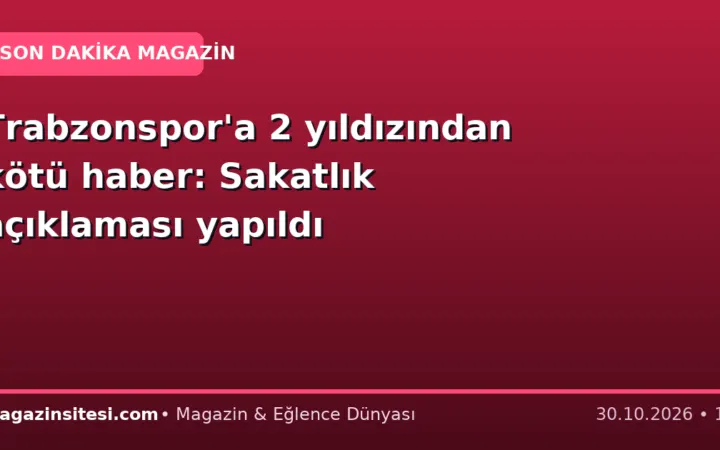 Trabzonspor’a 2 yıldızından kötü haber: Sakatlık açıklaması yapıldı