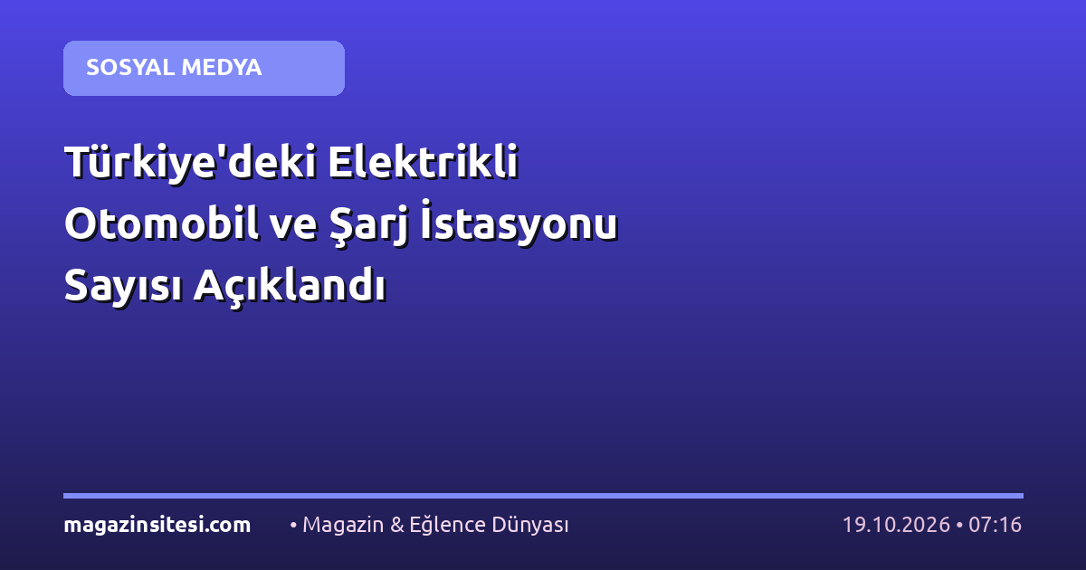 Türkiye’deki Elektrikli Otomobil ve Şarj İstasyonu Sayısı Açıklandı