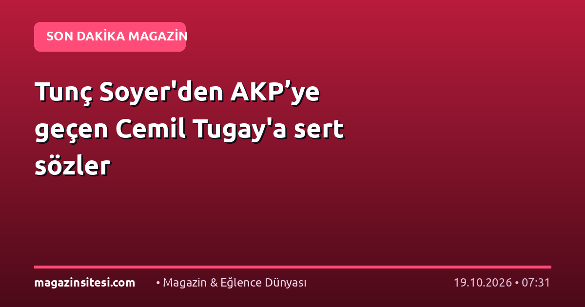 Tunç Soyer’den AKP’ye geçen Cemil Tugay’a sert sözler