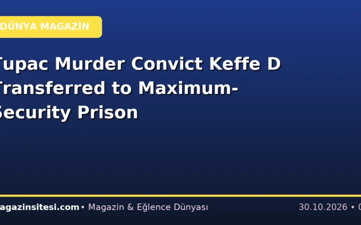 Tupac Murder Convict Keffe D Transferred to Maximum-Security Prison