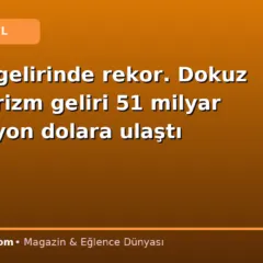 Turizm gelirinde rekor. Dokuz aylık turizm geliri 51 milyar 278 milyon dolara ulaştı