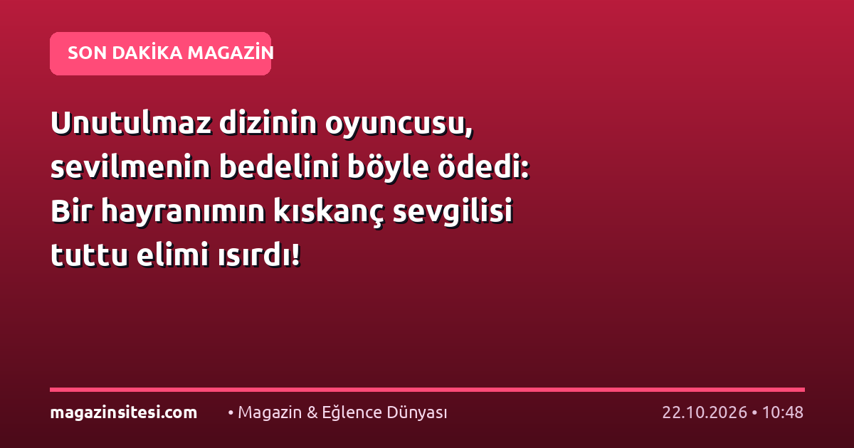 Unutulmaz dizinin oyuncusu, sevilmenin bedelini böyle ödedi: Bir hayranımın kıskanç sevgilisi tuttu elimi ısırdı!