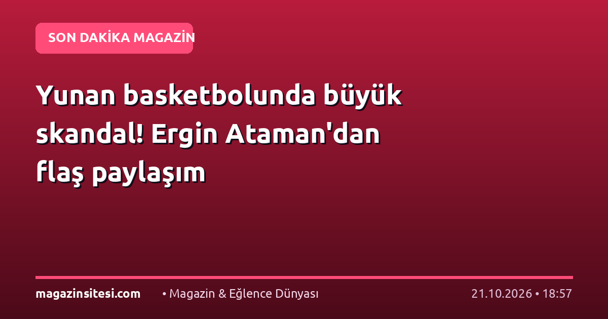 Yunan basketbolunda büyük skandal! Ergin Ataman’dan flaş paylaşım