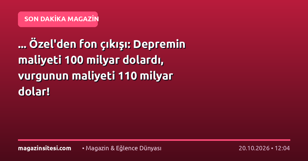 … Özel’den fon çıkışı: Depremin maliyeti 100 milyar dolardı, vurgunun maliyeti 110 milyar dolar!