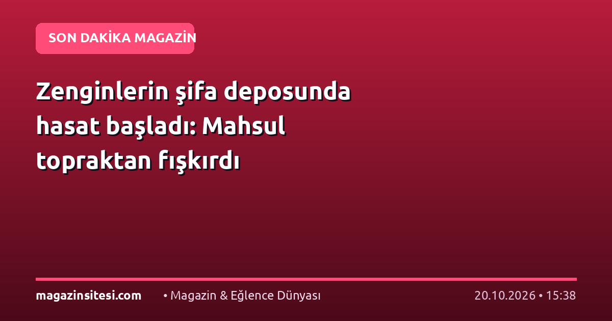 Zenginlerin şifa deposunda hasat başladı: Mahsul topraktan fışkırdı