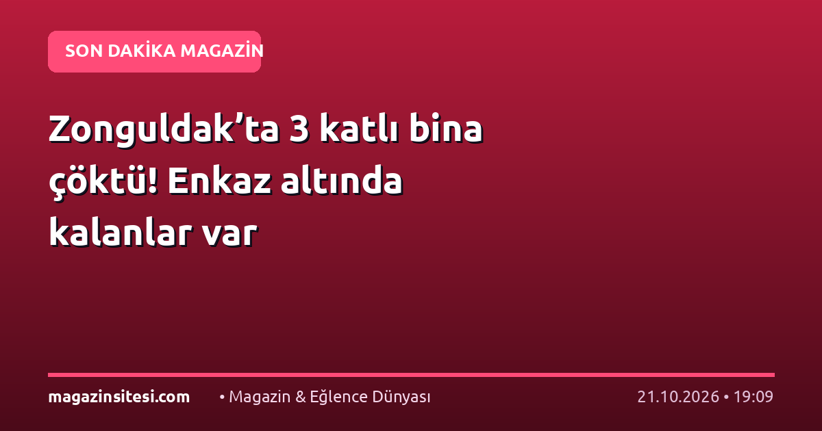 Zonguldak’ta 3 katlı bina çöktü! Enkaz altında kalanlar var