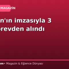 Erdoğan’ın imzasıyla 3 isim görevden alındı